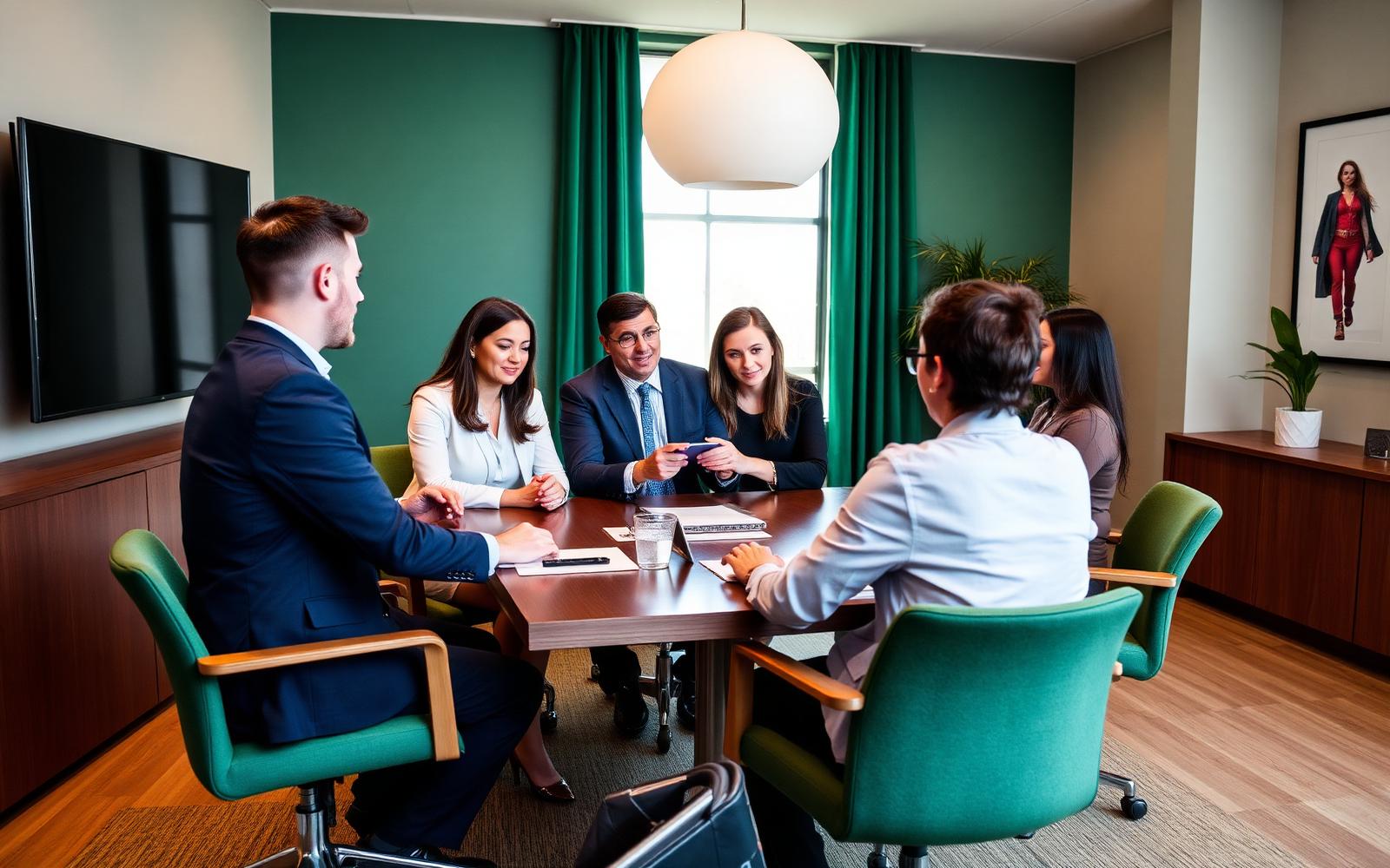 The Triumph marketing team collaborating in a conference room